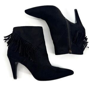 Nine West Pure Heart 2‎ Fringe Boots Booties Black Size 8
